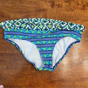 Trina Turk blue green purple swimsuit bottoms size 6